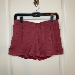 LA Hearts Crimson Fabric Shorts